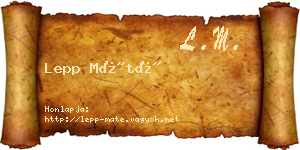 Lepp Máté névjegykártya